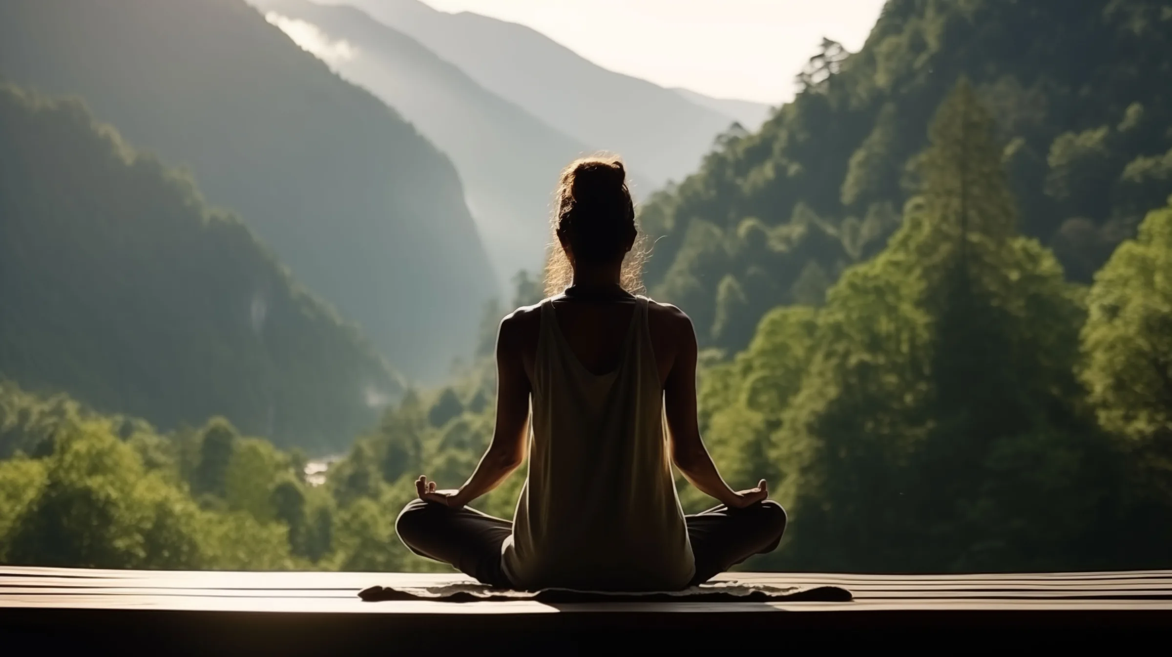 Meditation in nature — calm, hope, relief